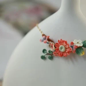 Woknit Wildflower Crochet Necklace Floral Jewelry